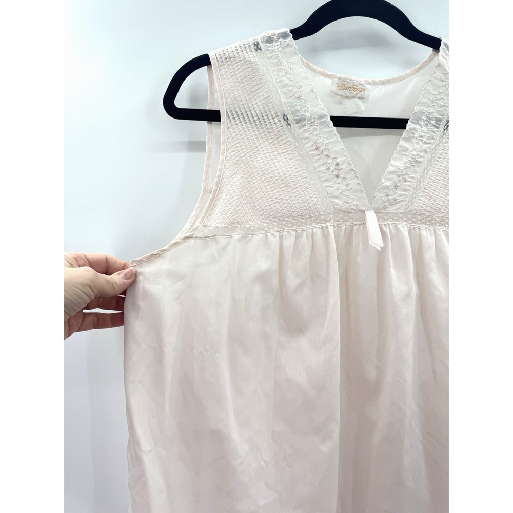 VTG Patio Dress Barbizon Nightgown Long Pink Lace Lightweight Comfort Breathable